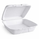 9X8X3 FOAM HINGED LID SINGLE COMPARTMENT MEDIUM WHITE 200/CS