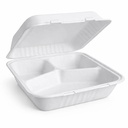 8X8 FIBER HINGED LID 3 COMPARTMENT 200/CS