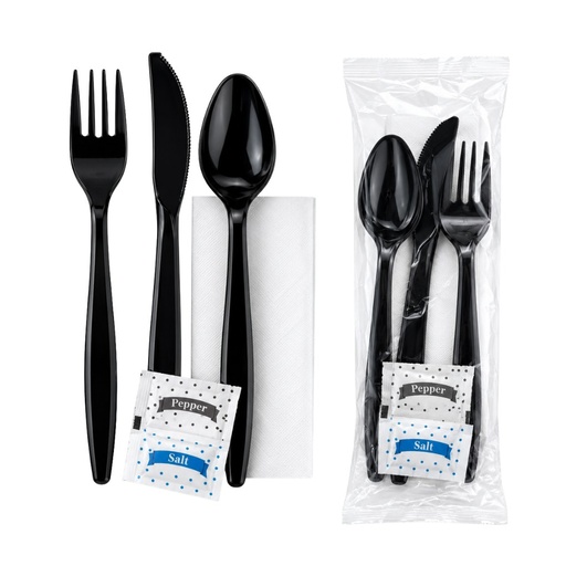 6-Piece Heavy Weight Cutlery Kit Black