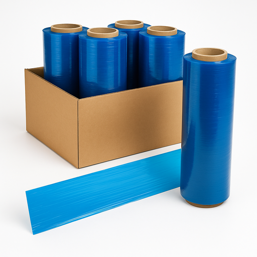 [SFH-181000120GABLUE] 18"X1000' HAND STRETCH FILM 120GA BLUE 4RLS/CS 48CS/PLT