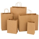 10X7X12 PAPER BAGS WITH HANDLE BROWN 250/CS
