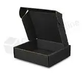 [22CM-060402BLACK]  6X4X2 CORRUGATED MAILER BLACK 25/BDL
