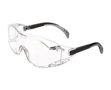 [PPE-GLASSESCLR] SAFETY GLASSES WRAPAROUND NON-SLIP RUBBER GRIP CLEAR 12/BX