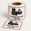 4 5/8X5 LABEL LITHIUM BATTERY HANDLING UN3481 500/RL