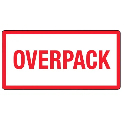 [HAZMATLBL-02.5006] 2.5X6 OVERPACK LABEL RED/WHT 500/RL