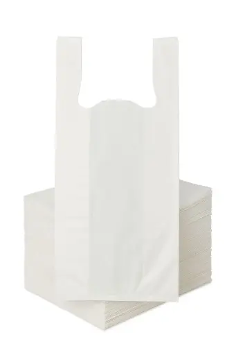 [TSSB-080416WHITE] 8X4X16 T-SHIRT SHOPPING BAG MIC 13.5 WHITE 1000/CS