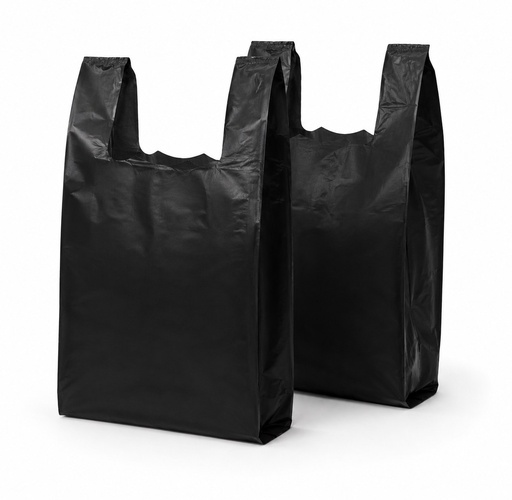 10X5X18 T-SHIRT SHOPPING BAG MIC 14.5 BLACK 1000/CS